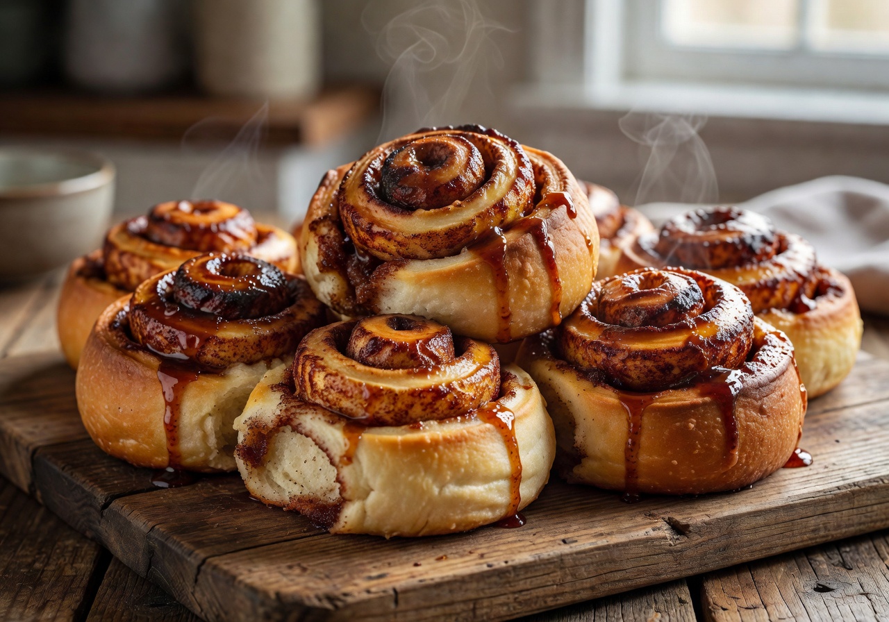 Cinnamon rolls with caramelized tops